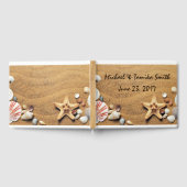 Gepersonaliseerde schelpen op het strand bruiloft gastenboek (Volledig)