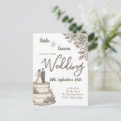 Gepersonaliseerde  schets Elegante kalligrafie Briefkaart (Staand voorkant)