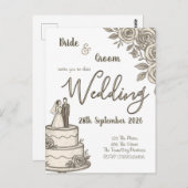 Gepersonaliseerde  schets Elegante kalligrafie Briefkaart (Voorkant / Achterkant)