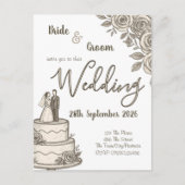 Gepersonaliseerde  schets Elegante kalligrafie Briefkaart (Voorkant)