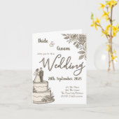 Gepersonaliseerde schets Elegante kalligrafie Kaart (Gele Bloem)