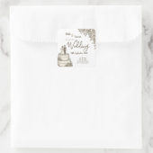 Gepersonaliseerde  schets Elegante kalligrafie Vierkante Sticker (Tas)