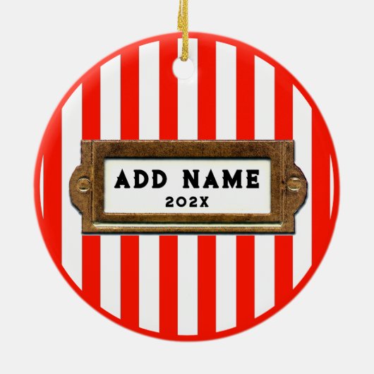 gepersonaliseerde schijf voor kerstmis keramisch ornament (Achterkant)