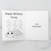 Gepersonaliseerde schildpad Happy Birthday | Pagin Kaart (Binnen)