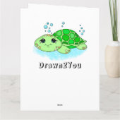 Gepersonaliseerde schildpad Happy Birthday | Pagin Kaart (Achterkant)