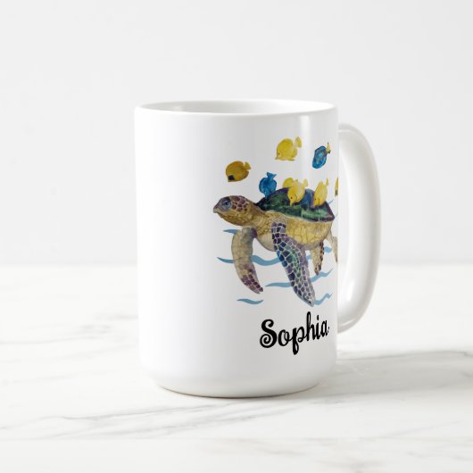 Gepersonaliseerde Schildpad Mok, Schildpad Liefheb Koffiemok (Voorkant rechts)