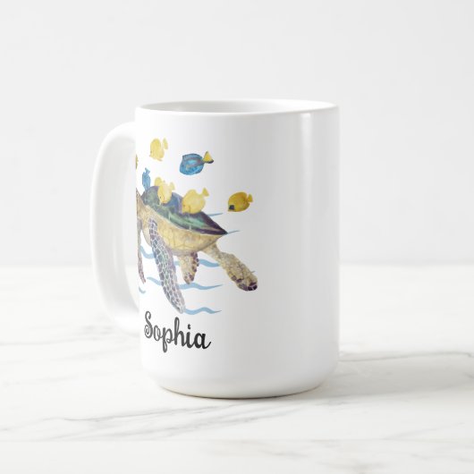 Gepersonaliseerde Schildpad Mok, Schildpad Liefheb Koffiemok (Voorkant links)