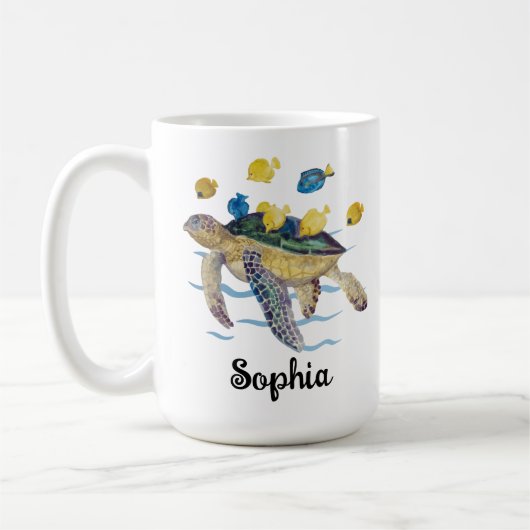 Gepersonaliseerde Schildpad Mok, Schildpad Liefheb Koffiemok (Links)