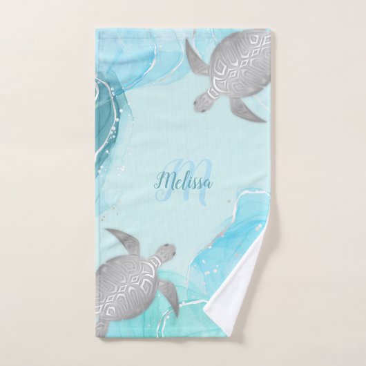 Gepersonaliseerde schildpad – Ocean-Inspired Handdoek (Handdoek)