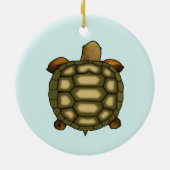 Gepersonaliseerde schildpad op lichtblauw keramisch ornament (Achterkant)