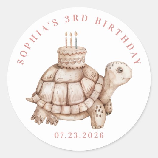 Gepersonaliseerde schildpad ronde Stickers (Voorkant)