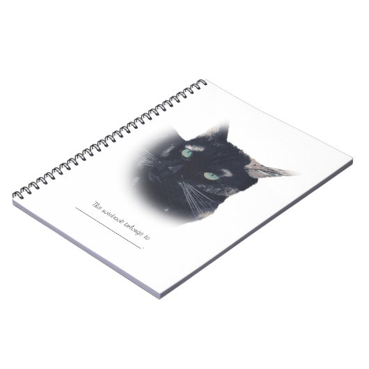 Gepersonaliseerde schildpad Shell Cat Face Notitie Notitieboek (Linkerzijde)