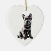 Gepersonaliseerde Schipperke Puppy Keramisch Ornament (Rechts)