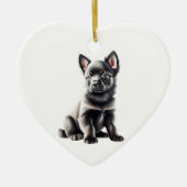 Gepersonaliseerde Schipperke Puppy Keramisch Ornament (Voorkant)