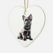 Gepersonaliseerde Schipperke Puppy Keramisch Ornament (Links)