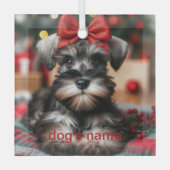 Gepersonaliseerde schnauzer glas ornament (Voorkant)