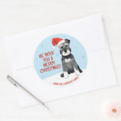 Gepersonaliseerde Schnauzer met Kerstmis met Kerst Ronde Sticker (Envelop)