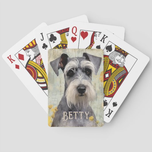 Gepersonaliseerde Schnauzer Pokerkaarten (Achterkant)