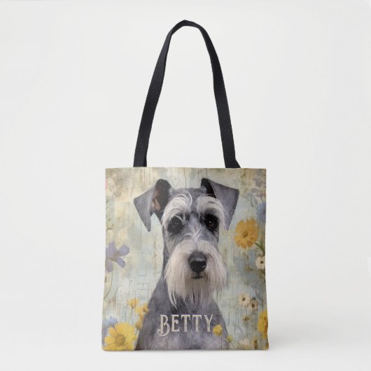 Gepersonaliseerde Schnauzer Tote Bag (Voorkant)