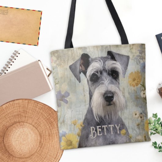 Gepersonaliseerde Schnauzer Tote Bag