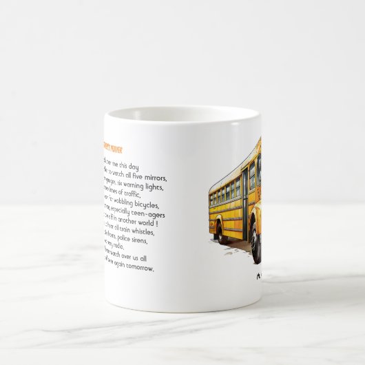 Gepersonaliseerde School Bus Driver's Gebedscadeau Koffiemok (Center)