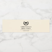 Gepersonaliseerde School College Graduation Elegan Waterfles Etiket (Enkel label)