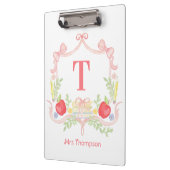 Gepersonaliseerde School Crest | Monogram leraar Klembord (Links)