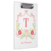 Gepersonaliseerde School Crest | Monogram leraar Klembord (Rechts)