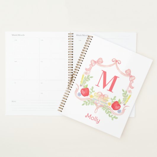 Gepersonaliseerde School Crest | Monogram Planner (Display)