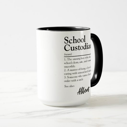 Gepersonaliseerde School Custodian Definition Mok (Voorkant rechts)