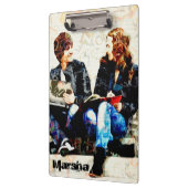 Gepersonaliseerde school die als Tiener klembord w (Links)