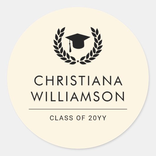 Gepersonaliseerde School en College Graduation Ele Ronde Sticker (Voorkant)