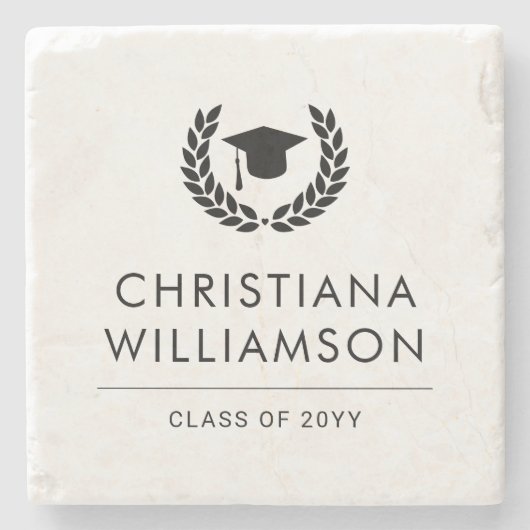 Gepersonaliseerde School en College Graduation Ele Stenen Onderzetter (Voorkant)