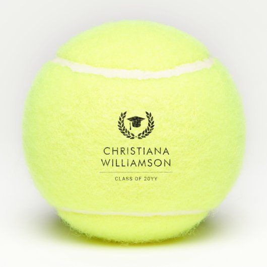 Gepersonaliseerde School en College Graduation Ele Tennisballen (Achterkant)