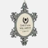 Gepersonaliseerde School en College Graduation Ele Tin Sneeuwvlok Ornament (Links)