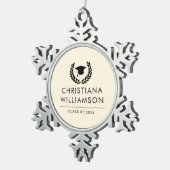 Gepersonaliseerde School en College Graduation Ele Tin Sneeuwvlok Ornament (Rechts)