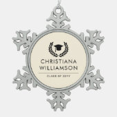 Gepersonaliseerde School en College Graduation Ele Tin Sneeuwvlok Ornament (Voorkant)