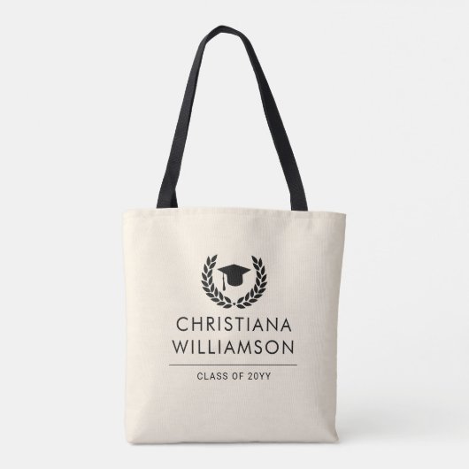 Gepersonaliseerde School en College Graduation Ele Tote Bag (Achterkant)