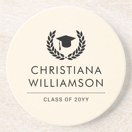 Gepersonaliseerde School en College Graduation Ele Zandsteen Onderzetter (Voorkant)