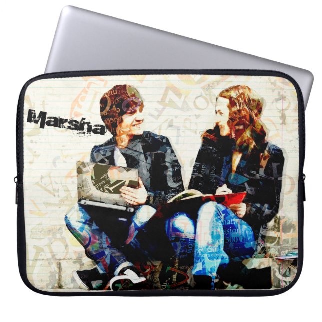 Gepersonaliseerde School Geëigend Tiener collage Laptop Sleeve (Voorkant)