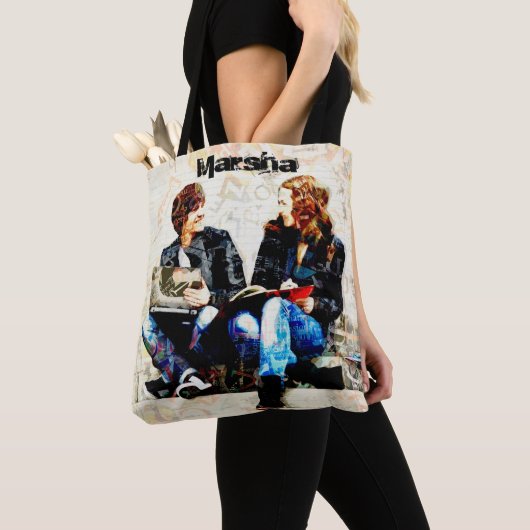 Gepersonaliseerde School Geëigend Tiener collage Tote Bag (Dichtbij)