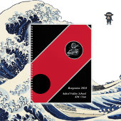 Gepersonaliseerde School Ninja Zwart Rood Hoesje N Notitieboek