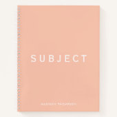 Gepersonaliseerde school onderwerp Boho Blush Pink Notitieboek (Voorkant)