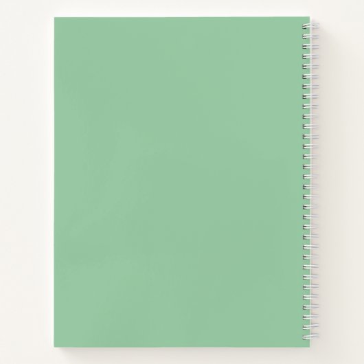 Gepersonaliseerde school onderwerp Boho Mint Green Notitieboek (Achterkant)