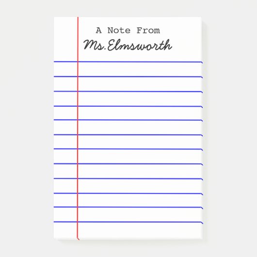 Gepersonaliseerde School Paper Design - Leraar Gif Post-it® Notes (Voorkant)