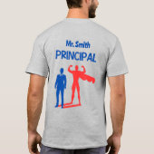 Gepersonaliseerde School Principal Grappige Superh T-shirt (Achterkant)