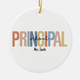 Gepersonaliseerde School Principal Kerstmis Keramisch Ornament