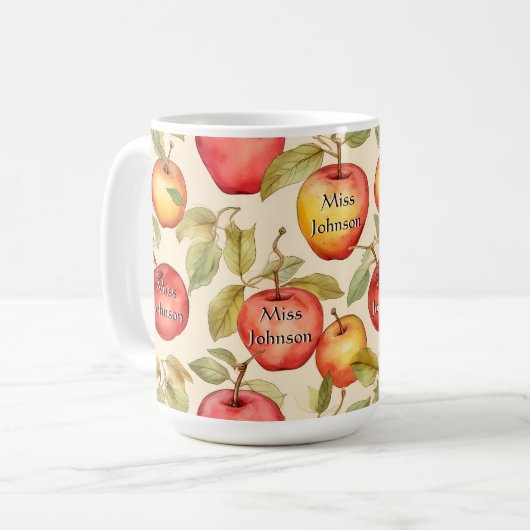 Gepersonaliseerde School Teacher Apple Mok (Voorkant links)