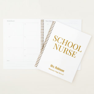 Gepersonaliseerde School Verpleegkundige Goud Scri Planner