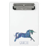 Gepersonaliseerde school voor mousserende Unicorn  Mini Klembord (Voorkant)